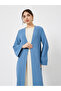 Blue Ruffle Hem Open Abaya - 2