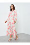 Women Floral Maxi Dress with Side Tie-Up - 2