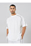 Men White Oversized Piping Detail T-Shirt and Pants Co-Ords - 2