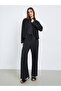Women Black Zip-Up Knit Jacket and Pants Co-Ords - 4