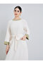 Women Cream Foil Print A-Line Jalabiya - 2
