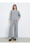 Women Grey Knit Top and Pants Co-Ords - 2