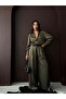 High Waist Wide Leg Satin Trousers - 3
