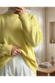 Round Neck Casual Knit Sweater - Yellow - 3
