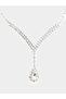 Set of 2 - Silver Crystal Embellished Necklace and Earrings - 3
