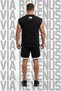 Ufc Printed Black Sleeveless 100% Cotton T-Shirt and Piped Jersey Fabric Sports Shorts Combination Set - 2