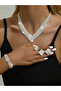 Sparkling Silver Rhinestone Necklace and Ring with Earrings and Bracelet Set