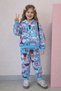 Girls' Patterned Hooded Tracksuit Set Bottom Top Set - 5