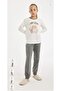 Girls' Pajamas Set Bear Printed Long Sleeve Top Long Bottom D2115A824Au