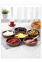 6 Pieces of Wood-Look Plastic Bowl Diameter: 10 cm Depth: 3 cm Plastic