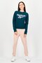 Women Sportswear Fit Long Sleeve Outdoor Sweatshirt, Teal Green - 3