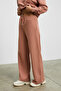 Anselma Women's Organic Cotton Regular Elastic Waistband with Drawstring Double Pockets Wide Leg Mocha Top and Bottom Set - 6