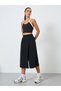 Women Black Elastic Waist Skort