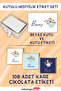 Little Prince Gift Sticker Set - White Box, 108 Pieces Chocolate Stickers, 2 Pieces Box Stickers