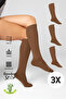 Bamboo Women's Knee-Length Brown Long Seamless Socks 3-Piece / Pants Socks / Skin-Free Socks