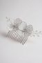Silver Scalloped Bridal Hair Accessory with Metal Flower Detail – Handmade Hair Ornament