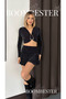 Women's Glitter Double Set – Crop Blouse with Accessories and Flared Mini Skirt