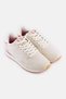 Women Brand Logo Lace Up Casual Shoes, Light Beige - 2