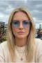 Sophia Adaptive Blue Metal Cat Eye Sunglasses |   Auto Darkening Glass Color - 2
