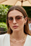 Sophia Adaptive Beige Metal Cat Eye Sunglasses |   Auto Darkening Glass Color - 2