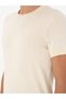 Ecru Slim Fit Crew Neck 100% Cotton Knitwear T-Shirt 50303282-Vr019 - 7
