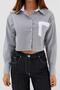 Striped Double Pocket Crop Black - 3