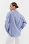 Striped Stone Detailed Oversized Shirt Cobalt - 2