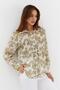 Floral Patterned Thin Shirt Khaki