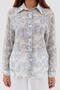 Floral Pattern Thin Shirt Blue - 2