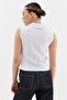 Stoned Sleeveless Zippered Shirt White - 4