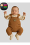 Baby Boys 3-Piece Romper Set Salopet and Socks Set Teddy Bear Patterned Bodysuit Bear Embroidered Cotton