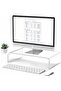 Ergonomic Premium Plexi Laptop/Monitor Stand with under Keyboard Storage Desktop Organizer Accessory