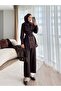 Women's Scuba Snap Closure Belted Pants Suit - 4