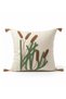 Colorful Reed Punch Embroidered Decorative Tasseled Throw Pillow Cover Cotton 42X42 cm - 7