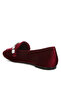 Women Velvet Diamante Strap Loafers in Dark Red - 3