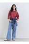 Red Floral Embroidered Oversized T-Shirt - 2