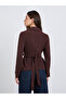 Women Burgundy Wrap Top with Long Sleeves - 5