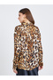 Women Brown Leopard Print Long Sleeve Shirt - 5