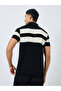 Men Black Striped Knit Polo Shirt - 4