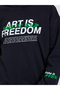 Teens Black Graphic Print Cotton Hoodie - 3