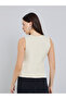 Women Cream Sleeveless Waistcoat - 5