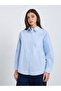 Women Blue Long Sleeve Shirt with Pocket - 3