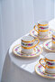 Isadora 24K Gold Detailed Porcelain Coffee Cup Set for 6 People - 100 ml