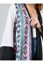 Women Contrast Graphic Long Sleeve Kimono - 4