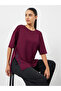 Slogan Side Slit Detail Loose Yoga Fit Top