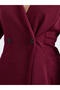 Women Burgundy Long Sleeve V-Neck Top - 4