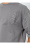 Men Grey Embroidered Oversized T-Shirt - 4