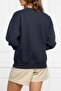 Women's Oversized Sweatshirt Trench Bear 3D Printed Navy Blue – Crew Neck, 3 Thread Raster - 5