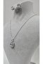 Stainless Steel Silver Color Baguette Zircon Stone Necklace, Earrings Set - 2