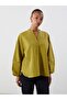 Lcwaikiki Classic Green Loose Collar Oversize Women's Blouse